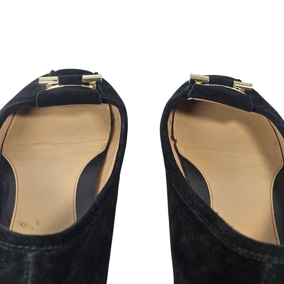 Michael Kors Woman's Black Suede Ballet Flats Minimalist 10M Classic Chic Flaw - Picture 12 of 16